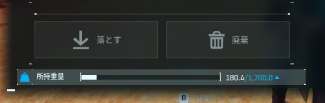 所持重量はしっかり増やしておこう